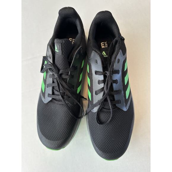 ADIDAS Galaxy 5 Running Shoe H04597 Sz 11 Black/Screaming Green Athletic - Picture 3 of 11